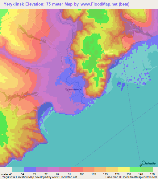 Yeryklinsk,Russia Elevation Map