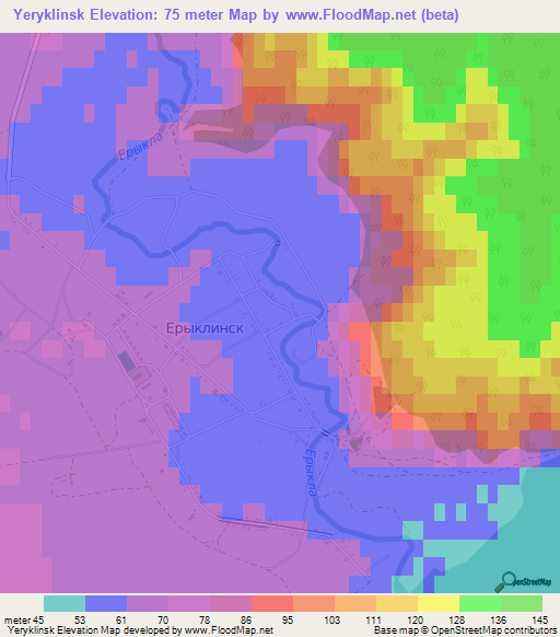 Yeryklinsk,Russia Elevation Map