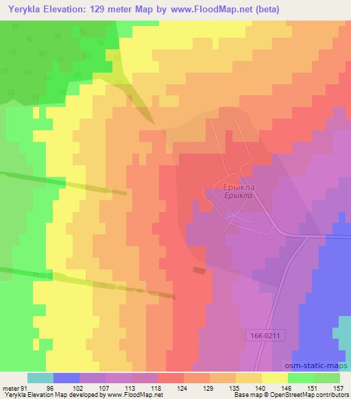 Yerykla,Russia Elevation Map