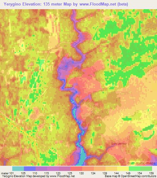 Yerygino,Russia Elevation Map