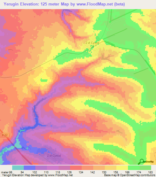 Yerugin,Russia Elevation Map