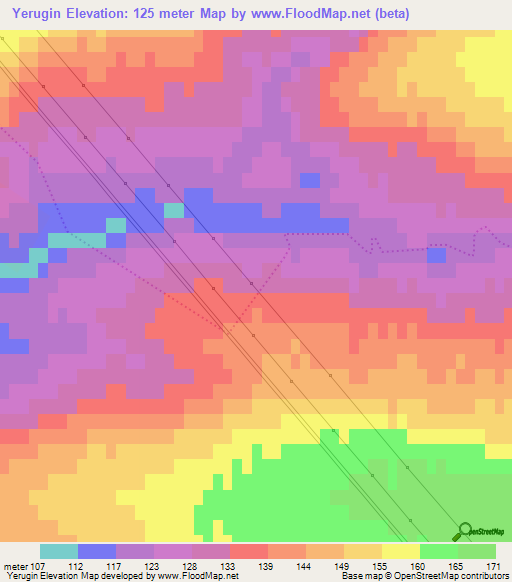 Yerugin,Russia Elevation Map