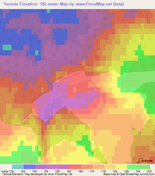 Yersola,Russia Elevation Map