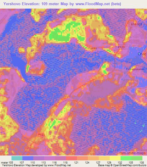 Yershovo,Russia Elevation Map