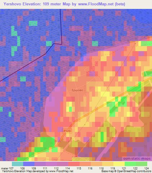Yershovo,Russia Elevation Map