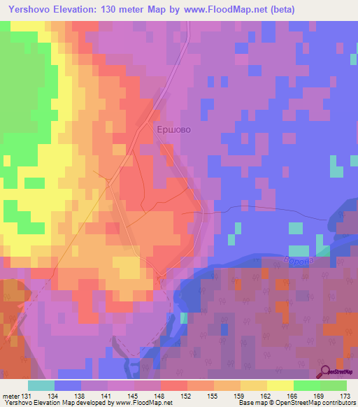 Yershovo,Russia Elevation Map