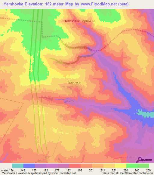 Yershovka,Russia Elevation Map