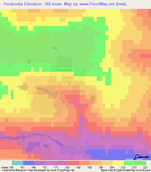 Yershovka,Russia Elevation Map