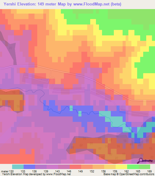 Yershi,Russia Elevation Map