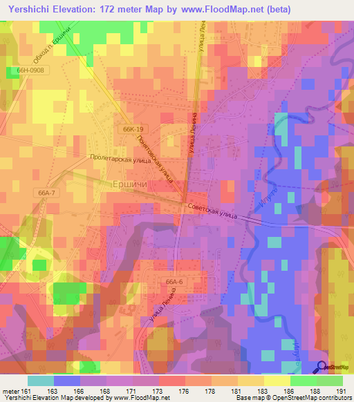 Yershichi,Russia Elevation Map