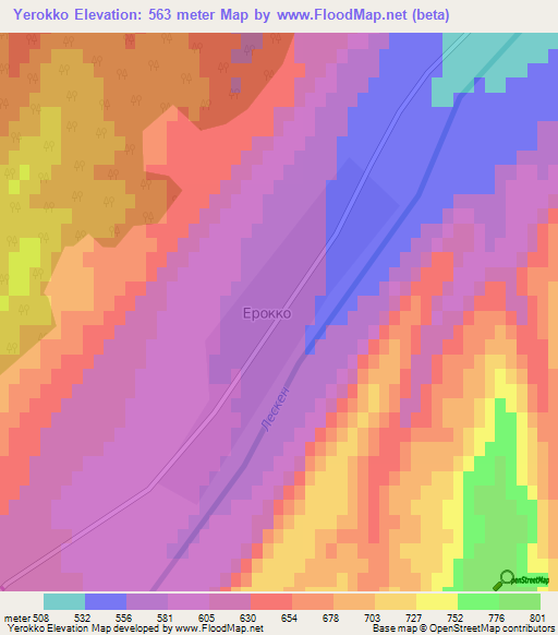 Yerokko,Russia Elevation Map