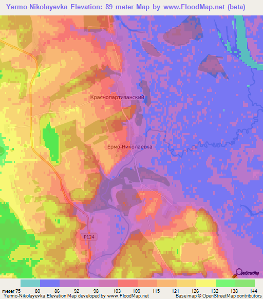 Yermo-Nikolayevka,Russia Elevation Map