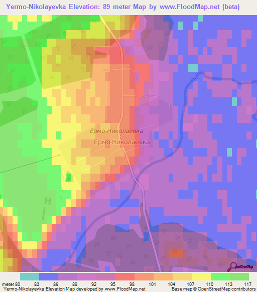 Yermo-Nikolayevka,Russia Elevation Map