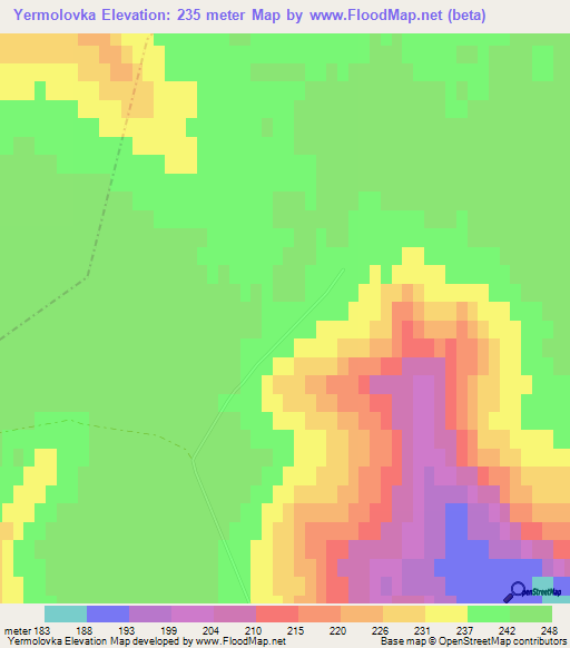 Yermolovka,Russia Elevation Map