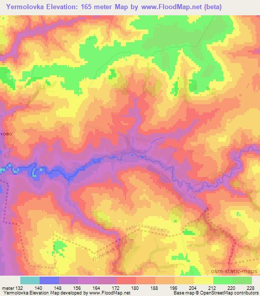 Yermolovka,Russia Elevation Map