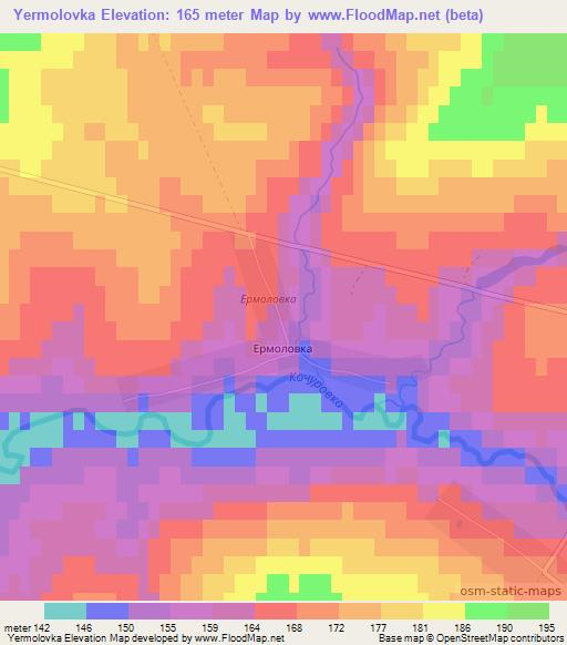 Yermolovka,Russia Elevation Map