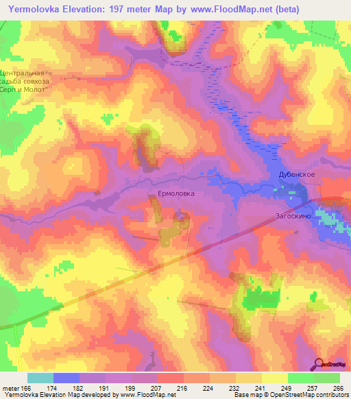 Yermolovka,Russia Elevation Map