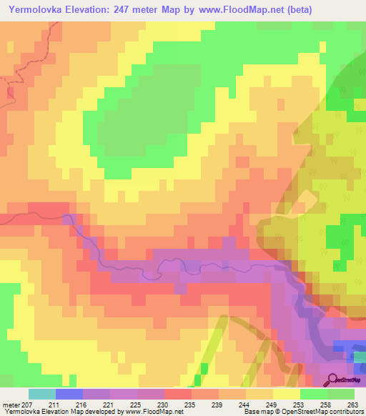 Yermolovka,Russia Elevation Map