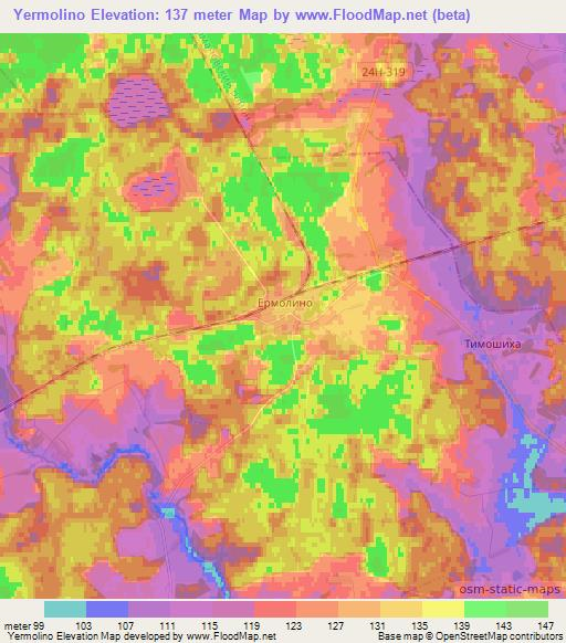 Yermolino,Russia Elevation Map