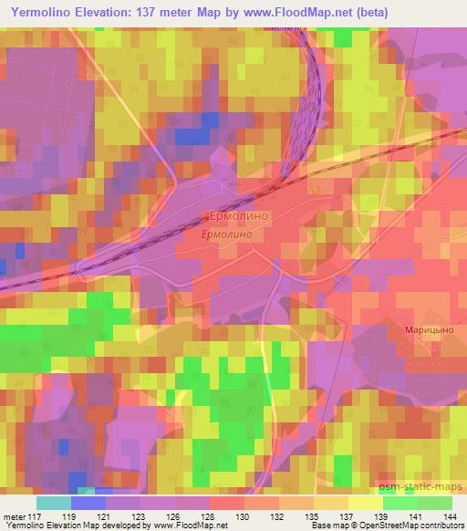 Yermolino,Russia Elevation Map