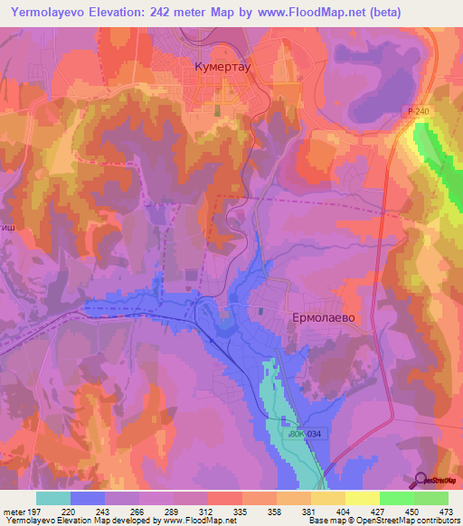 Yermolayevo,Russia Elevation Map