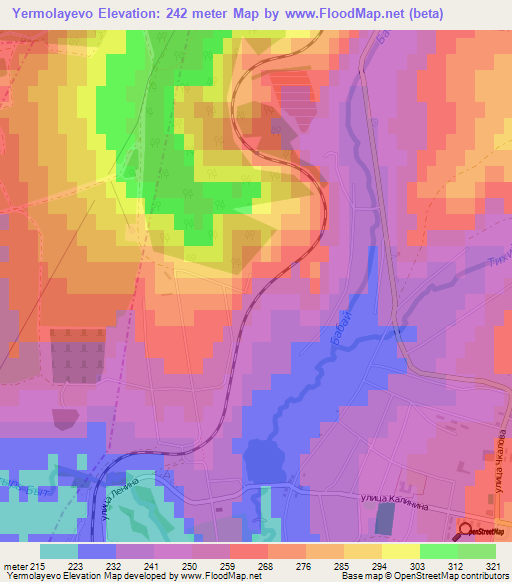 Yermolayevo,Russia Elevation Map