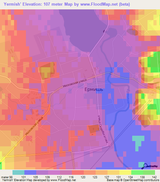 Yermish',Russia Elevation Map