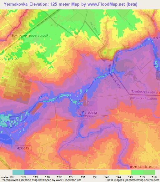 Yermakovka,Russia Elevation Map