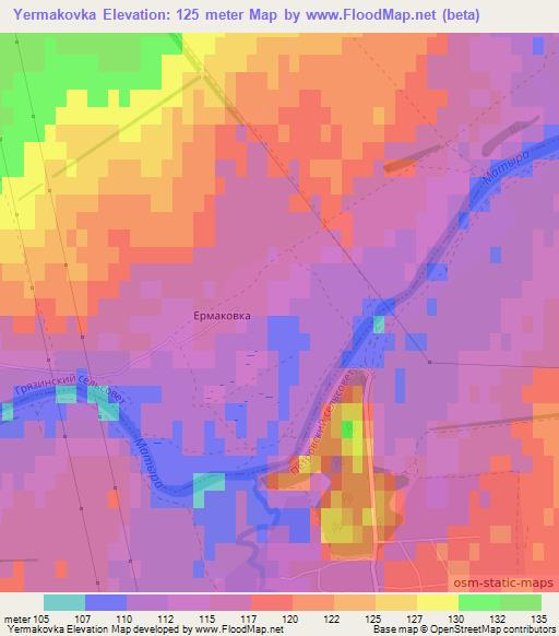 Yermakovka,Russia Elevation Map