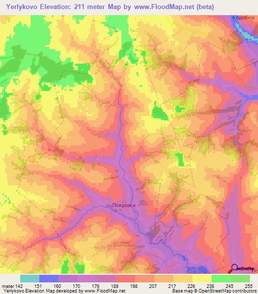 Yerlykovo,Russia Elevation Map