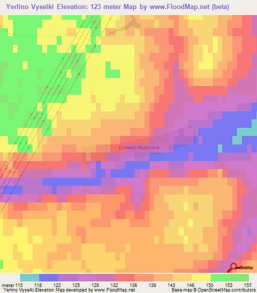 Yerlino Vyselki,Russia Elevation Map