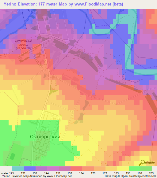 Yerino,Russia Elevation Map