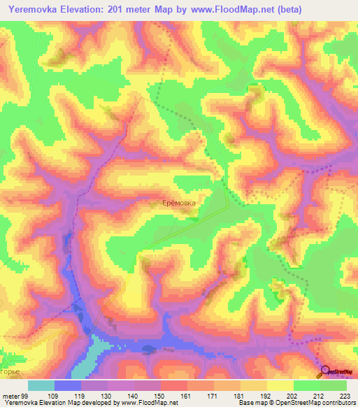 Yeremovka,Russia Elevation Map