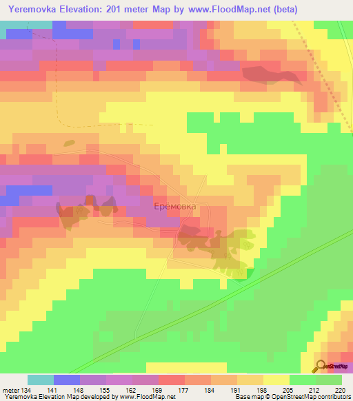 Yeremovka,Russia Elevation Map