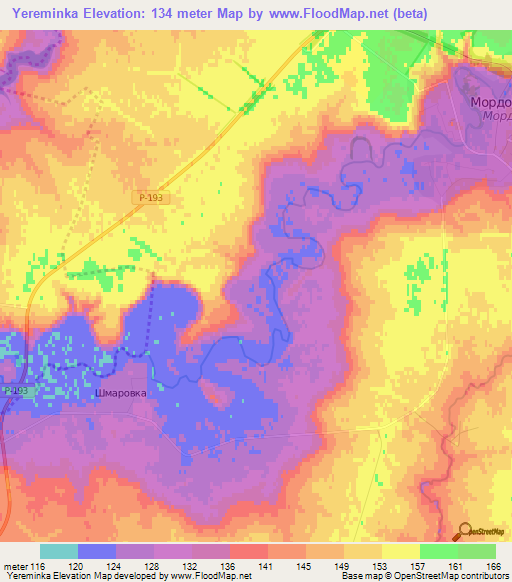 Yereminka,Russia Elevation Map