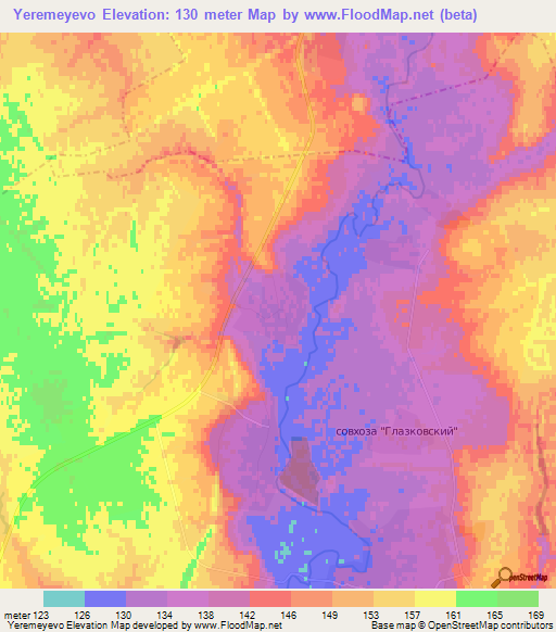 Yeremeyevo,Russia Elevation Map