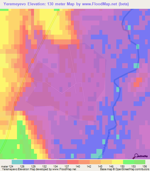 Yeremeyevo,Russia Elevation Map