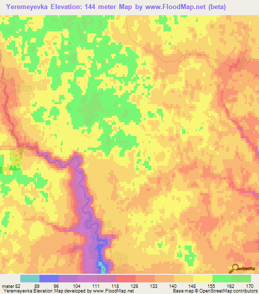 Yeremeyevka,Russia Elevation Map