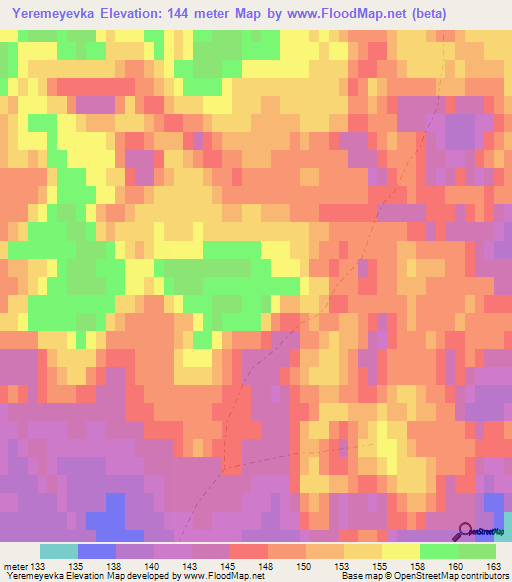 Yeremeyevka,Russia Elevation Map