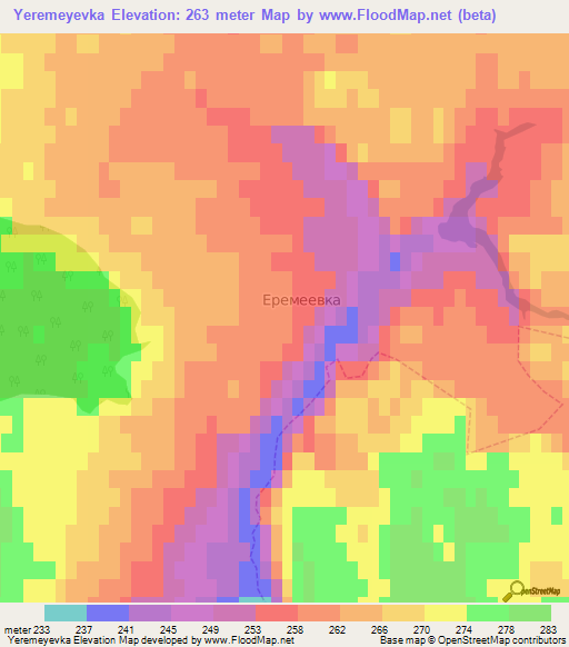 Yeremeyevka,Russia Elevation Map