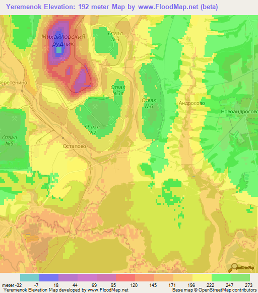 Yeremenok,Russia Elevation Map