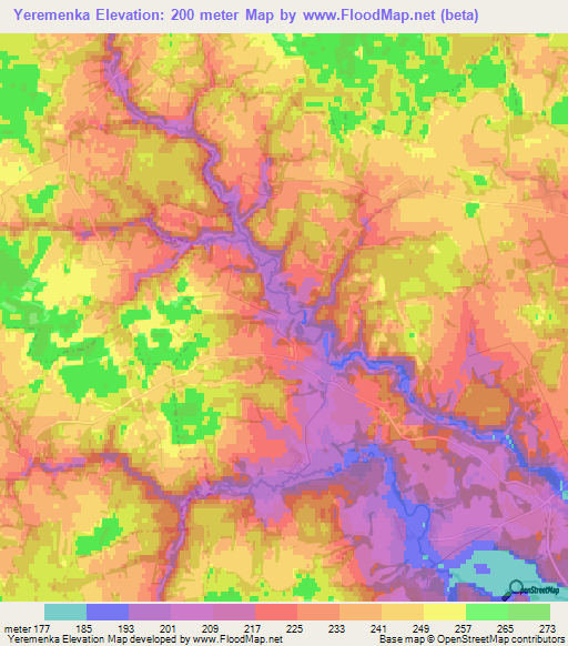 Yeremenka,Russia Elevation Map