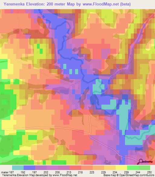 Yeremenka,Russia Elevation Map