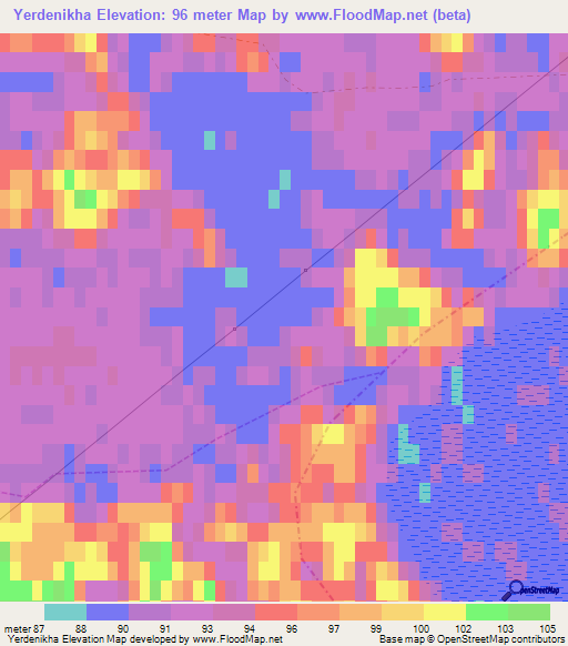 Yerdenikha,Russia Elevation Map