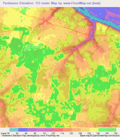 Yerdenevo,Russia Elevation Map