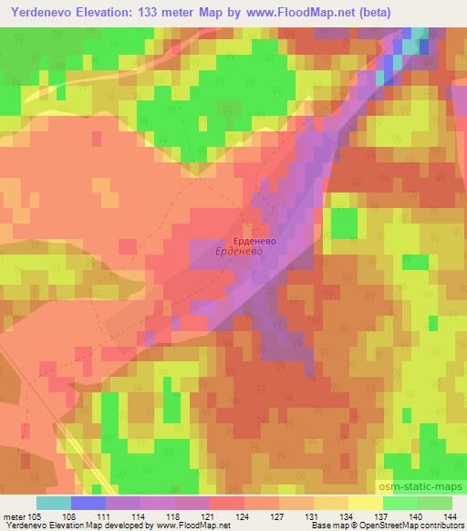 Yerdenevo,Russia Elevation Map