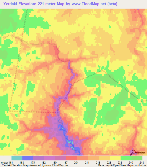 Yerdaki,Russia Elevation Map