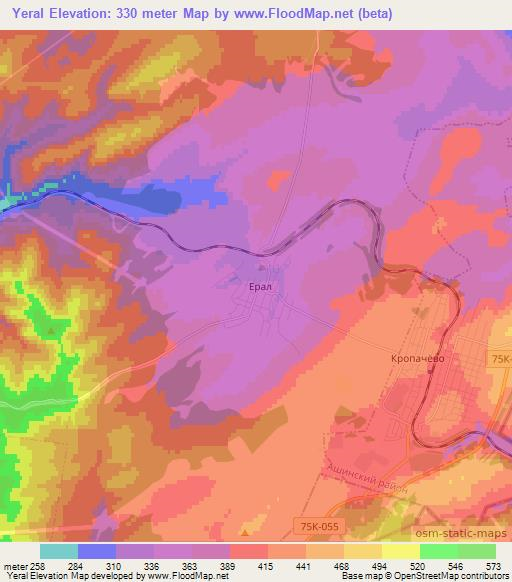 Yeral,Russia Elevation Map