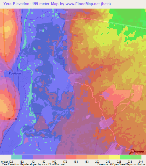 Yera,Russia Elevation Map