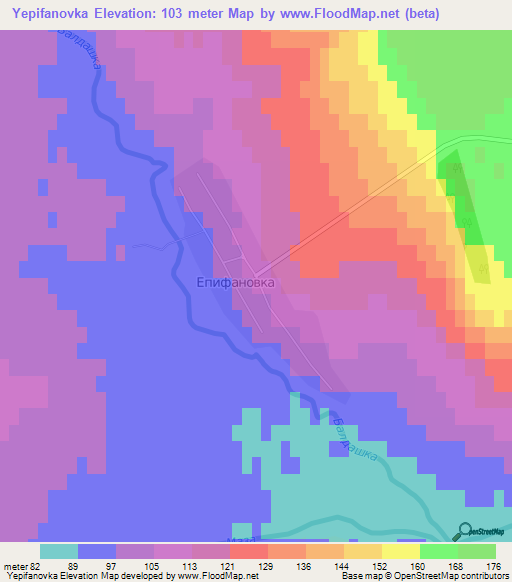 Yepifanovka,Russia Elevation Map